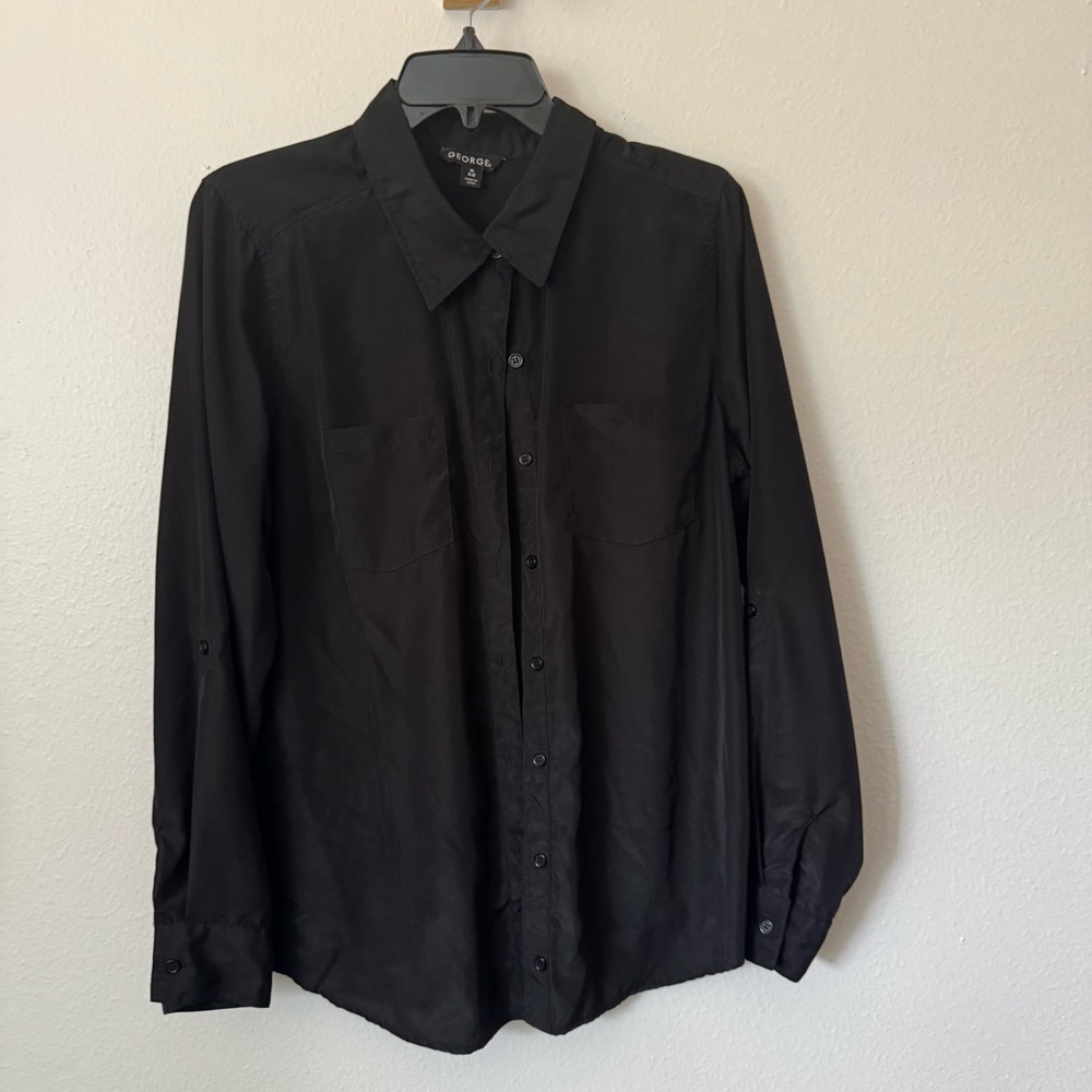 George Black Button Down Shirt – Women’s Medium (8–10) $9